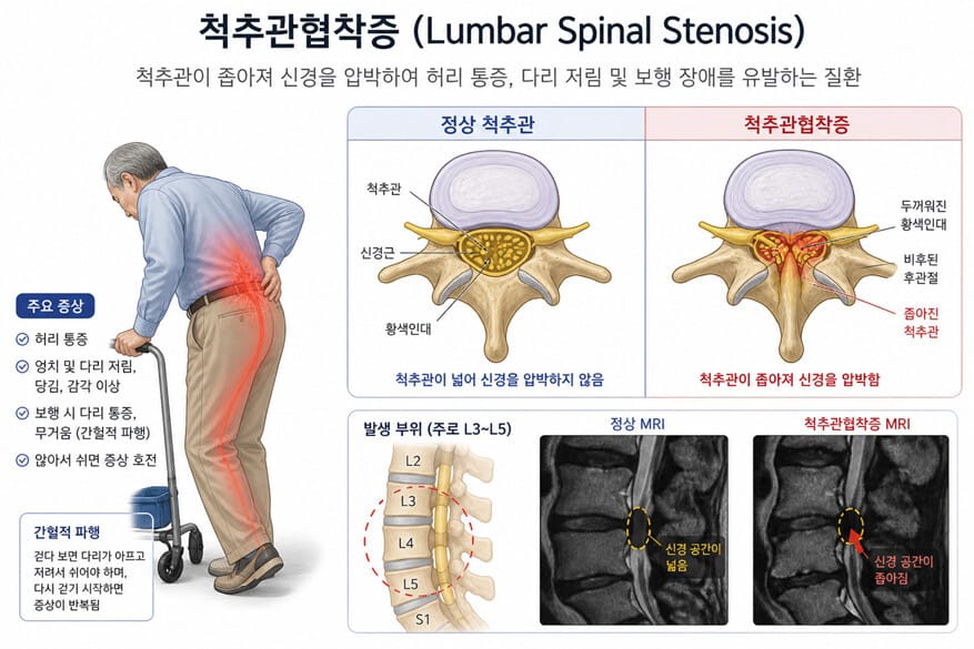 척추관협착증 특징 이미지